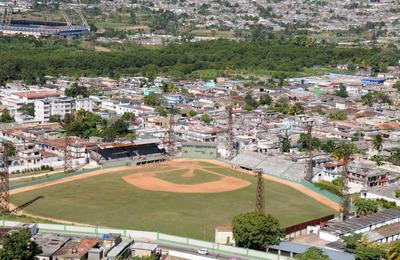 PALMAR DE JUNCO with the newer VICTORIA PLAYA GIRON stadium in the background