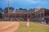 Note the construction of the Grandstand. This construction mimics that of the early Wooden Baseball Park construction. A Great spot to watch a game as the fans are closeup and personal. 