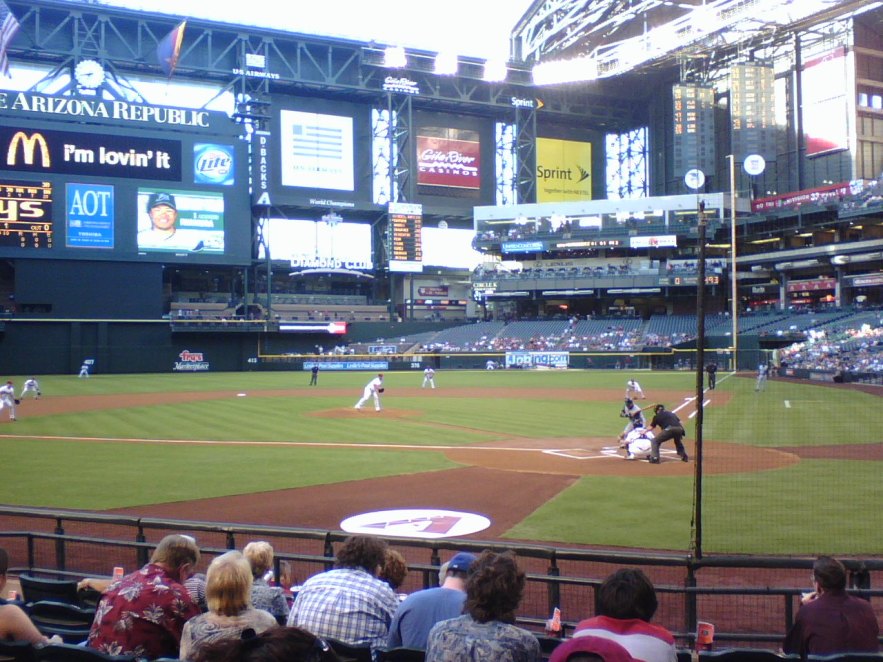 View from Third Base side showing dirt path between home plate and pitcher.