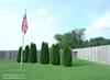 This image is from Eric & Wendy Pastore (digitalbaseballparks'.com). Center field measures 485ft with six small trees and a flag pole in play guarding the fence, all of the outfielders have several obstetrical to successfully navigate when a ball is hit that deep.